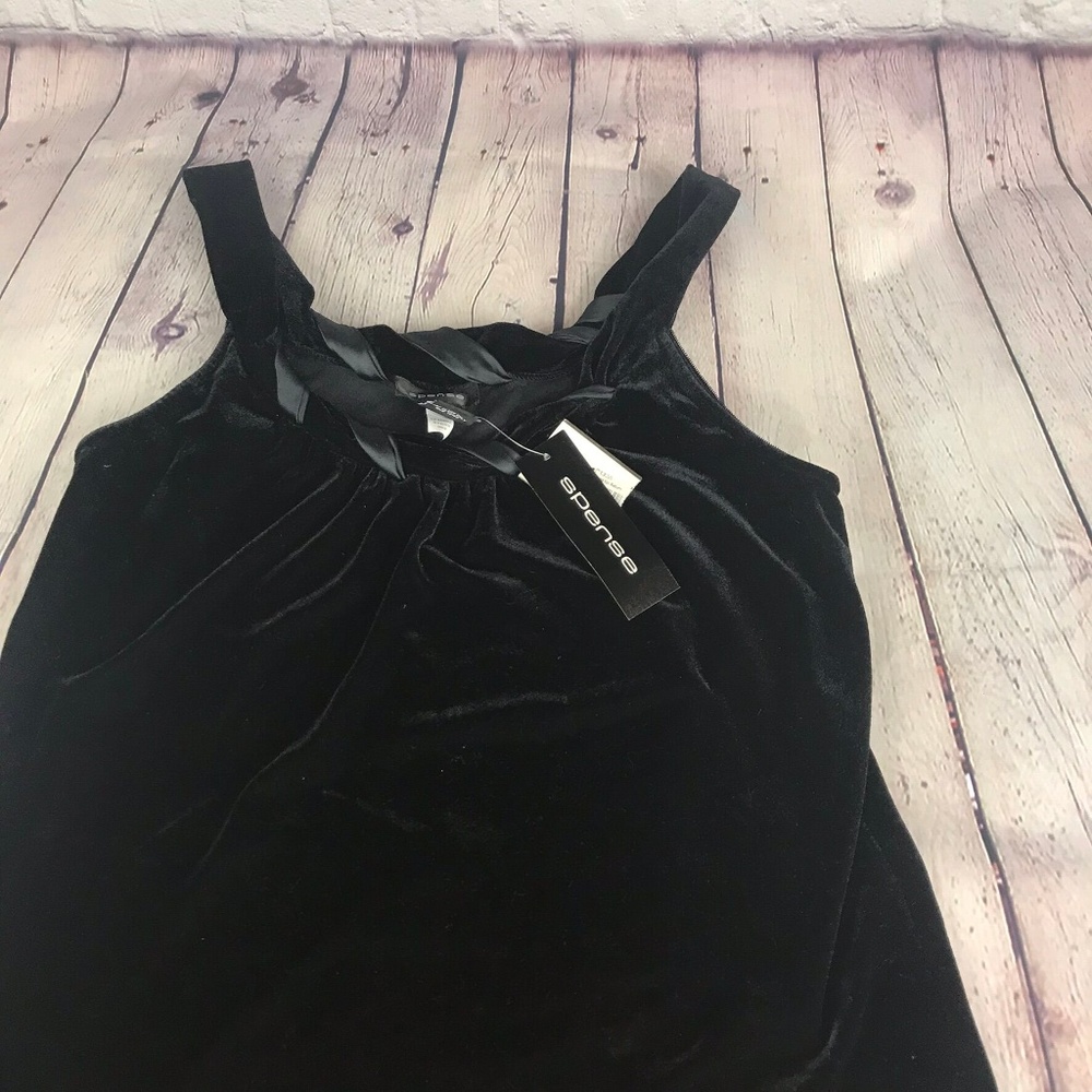 NWT Spense Sleeveless Black Blouse Size Medium - Picture 2 of 6